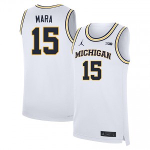 Aday Mara Michigan College Basketball #15 Official Men Jerseys - White 174877-978
