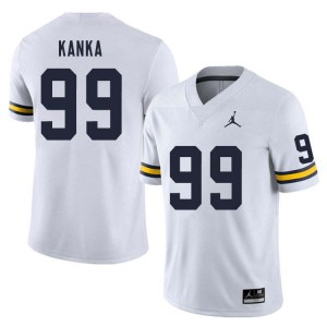 Bobby Kanka University of Michigan Mens Player College Football #99 Jerseys - White 452343-544