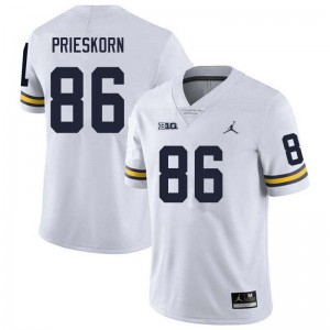 Brady Prieskorn Michigan College Football Men University #86 Jersey - White 139310-451
