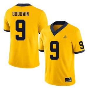 Channing Goodwin Michigan Player #9 Mens College Football Jerseys - Yellow 632402-203