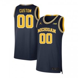 Custom Wolverines #00 High School Men's College Basketball Jerseys - Navy 334034-167