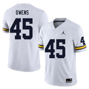 Eli Owens Michigan #45 Mens Stitched College Football Jerseys - White 890560-792