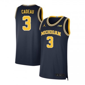 Elliot Cadeau University of Michigan College Basketball Men University #3 Jerseys - Navy 682644-806