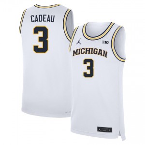 Elliot Cadeau Michigan #3 College Basketball Men's Limited Jersey - White 250293-789