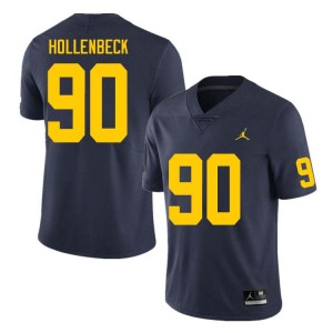 Hudson Hollenbeck Michigan Wolverines #90 Mens College Football Official Jersey - Navy 224234-386
