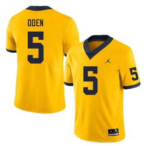 Jacob Oden Michigan 2025-26 College Football Men #5 Jerseys - Yellow 667453-807