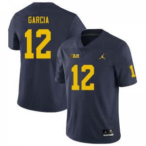 Jake Garcia University of Michigan #12 College Football 2025 Men's Jersey - Navy 530336-184