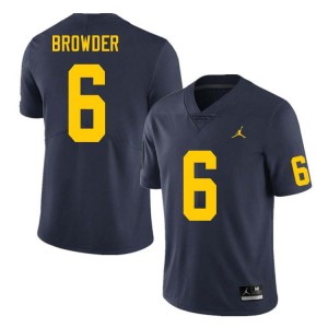 Jamar Browder Michigan College Football High School Men #6 Jerseys - Navy 886657-504