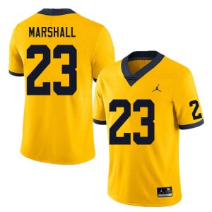 Jordan Marshall Michigan Wolverines Game #23 Men's College Football Jerseys - Yellow 400623-617