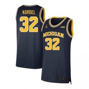 Malick Kordel Michigan Official College Basketball #32 Mens Jerseys - Navy 292004-146