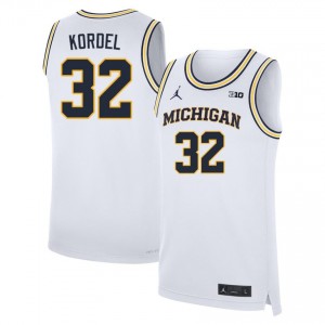 Malick Kordel Wolverines Replica College Basketball Men's #32 Jerseys - White 900803-454