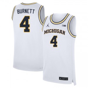 Nimari Burnett University of Michigan #4 NCAA Men's College Basketball Jerseys - White 848287-520