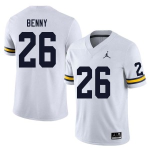 Rayshaun Benny Michigan NCAA Men's #26 College Football Jersey - White 289008-751