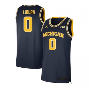 Ricky Liburd Michigan #0 Embroidery College Basketball Men Jersey - Navy 640394-544