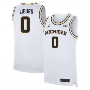 Ricky Liburd Michigan College Basketball 2025 #0 Mens Jersey - White 602443-323