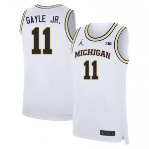Roddy Gayle Jr. University of Michigan #11 College Basketball Men 2025 Jerseys - White 521722-461