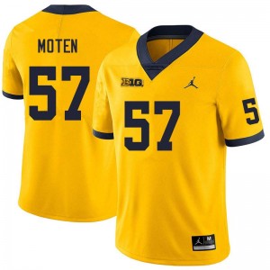 Travis Moten University of Michigan College Football #57 2025-26 Men Jersey - Yellow 954804-320