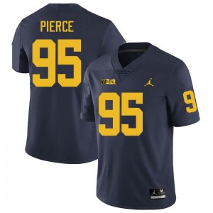 Trey Pierce Michigan Wolverines College Football Men's #95 Replica Jerseys - Navy 987972-439