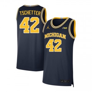 Will Tschetter Michigan NCAA #42 College Basketball Mens Jersey - Navy 684135-335