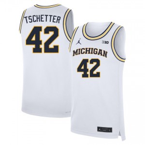 Will Tschetter Michigan Wolverines Mens NCAA College Basketball #42 Jersey - White 140833-144