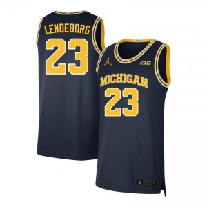 Yaxel Lendeborg Wolverines Men 2025-26 #23 College Basketball Jersey - Navy 134446-899