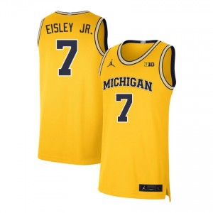 Howard Eisley Jr. University of Michigan Men Embroidery College Basketball #7 Jerseys - Maize 234835-226