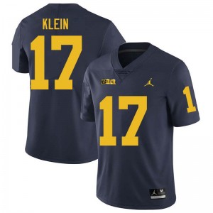 Marlin Klein Michigan Replica #17 College Football Men Jerseys - Navy 225655-647