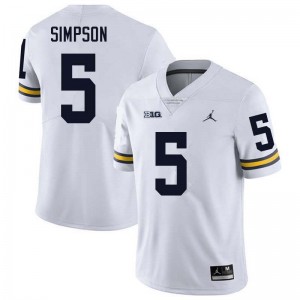 Anthony Simpson Michigan Wolverines #5 2025 Mens College Football Jersey - White 120317-142