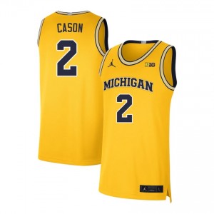 L.J. Cason Michigan College Basketball Replica #2 Men's Jersey - Maize 135036-297