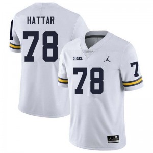 Lawrence Hattar Michigan Men's College Football #78 Embroidery Jerseys - White 262579-480