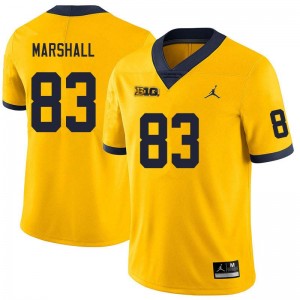 Zack Marshall Wolverines Official College Football #83 Mens Jerseys - Yellow 610391-956