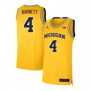 Nimari Burnett University of Michigan Men College Basketball Official #4 Jerseys - Maize 815038-644
