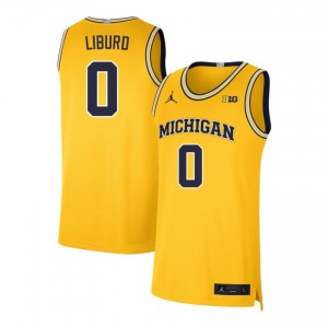 Ricky Liburd Wolverines Game College Basketball #0 Men Jerseys - Maize 643029-526