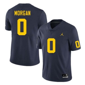 Semaj Morgan University of Michigan #0 Men's High School College Football Jerseys - Navy 397867-168