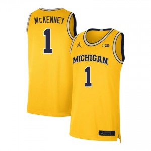 Trey McKenney Michigan Men's College Basketball Replica #1 Jersey - Maize 981886-940