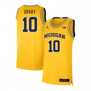Winters Grady Michigan Men Player College Basketball #10 Jersey - Maize 135826-246