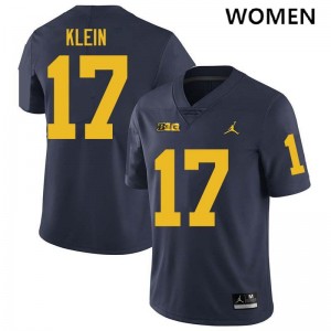 Marlin Klein Michigan Womens #17 College Football High School Jersey - Navy 791499-771