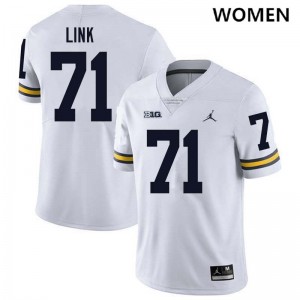 Evan Link Michigan Wolverines Womens #71 Game College Football Jersey - White 985245-573