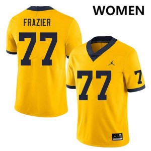 Blake Frazier University of Michigan Women's #77 College Football Official Jerseys - Yellow 946438-460