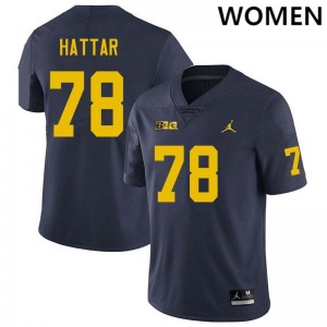 Lawrence Hattar Michigan Women's #78 Player College Football Jersey - Navy 114510-219