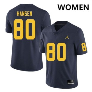 Hogan Hansen Michigan Women Alumni College Football #80 Jersey - Navy 482312-674