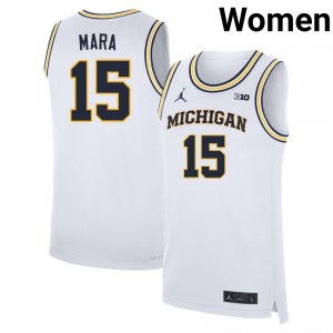 Aday Mara Michigan #15 Official Women's College Basketball Jersey - White 337607-827