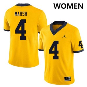 Andrew Marsh Michigan #4 Women's College Football Official Jerseys - Yellow 417746-639