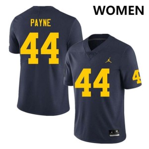Damon Payne Michigan Wolverines College Football 2025 Women #44 Jerseys - Navy 694324-238