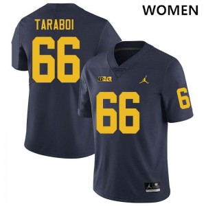 Dan Taraboi Wolverines College Football Women's #66 Stitched Jerseys - Navy 578516-620