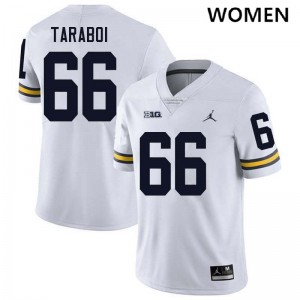 Dan Taraboi Michigan University #66 College Football Women Jersey - White 516891-290