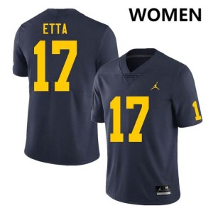 Enow Etta Michigan #17 Womens 2025-26 College Football Jerseys - Navy 869125-510