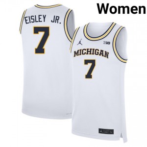 Howard Eisley Jr. Michigan Wolverines Women College Basketball 2025-26 #7 Jerseys - White 896176-779