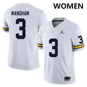 Jaden Mangham Wolverines Player College Football Women's #3 Jersey - White 633521-348