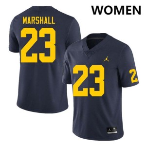 Jordan Marshall Michigan Womens #23 Limited College Football Jerseys - Navy 979811-609
